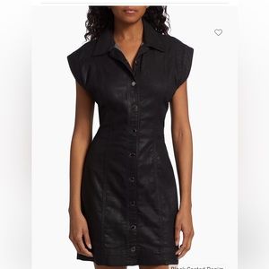 Never worn Ramy Brook Coated Lolita Dress, size 26 (2-4), black coated denim